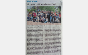 Le Collège Ambroise Paré présent pour &quot;Rame en 5ème&quot;